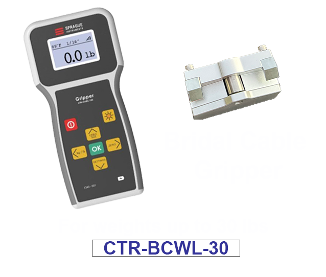 The Sprague Instruments Bridal Cable Gripper, model CTR-BCWL, is shown.
