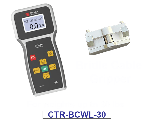 An image of the CTR-BCWL-30 Bridle Cable Gripper that includes a display unit and sensor head.